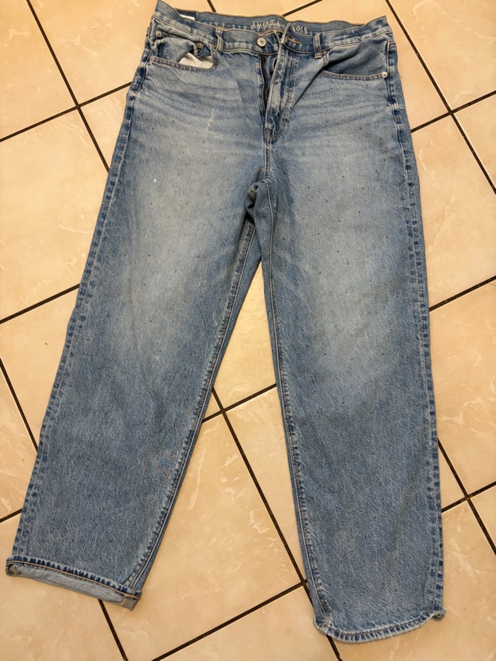 American Eagle Sparkle Wide Leg Jeans